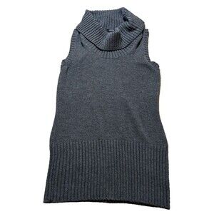 Jacob Women's Gray Wool Cowl Neck Long Sweater Vest Size Medium